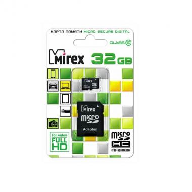 Флеш карта microSDHC 32GB Mirex 13613-AD10SD32
