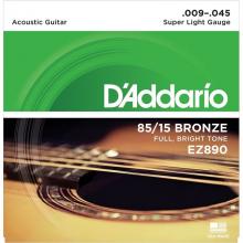 Струны 009-045 для акустической гитары D'Addario EZ890