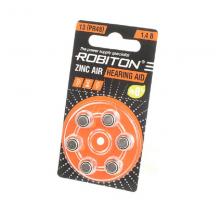 Батарейки 13/PR48 для слуховых аппаратов Robiton R-ZA13-BL6, 6 шт