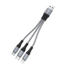 Кабель USB - Lightning+MicroUSB+Type-C Hoco X47
