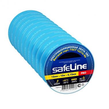 Изолента 15 мм x 10 м синяя SafeLine 012478